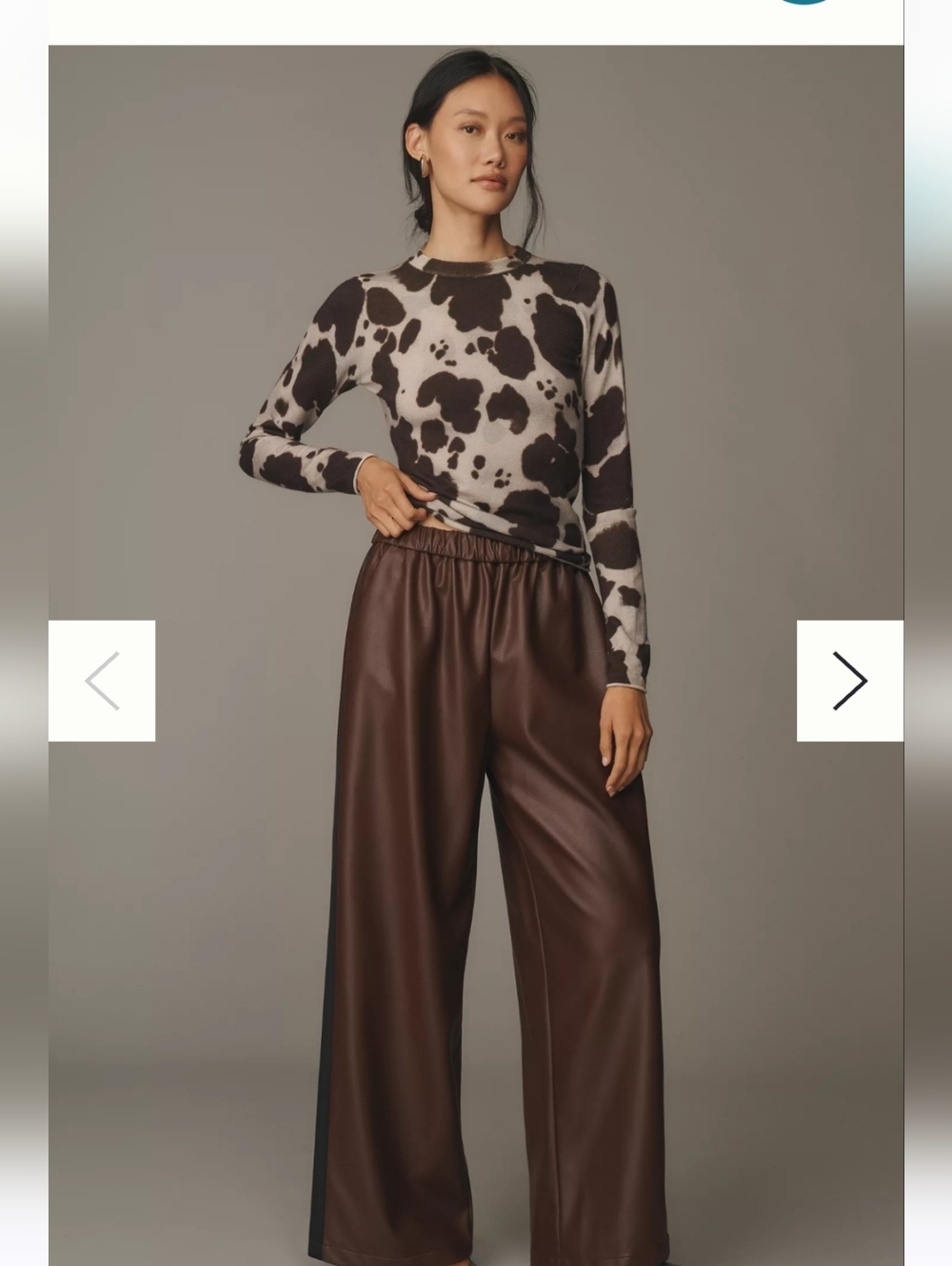 ANTHROPOLOGIE Maeve Faux Leather Pull-On Track Pants NWT - Picture 2 of 3